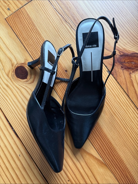 Dolce Vita Shoes - Dolce Vita Black Pointed Slingback Pumps with Slim Straps